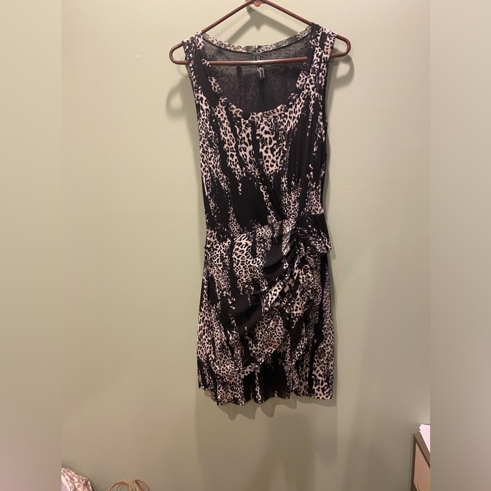 Little black dress with some leopard print